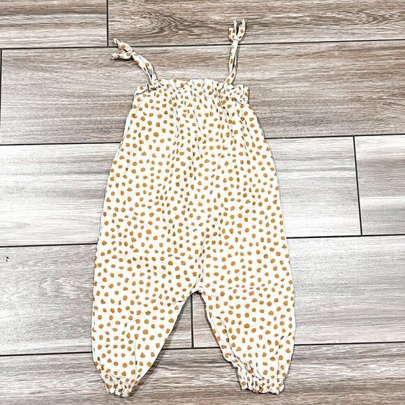 Rylee + Cru Lightweight Polka Dot Spotted Bubble Jumpsuit Size 0-3M - Picture 5 of 6